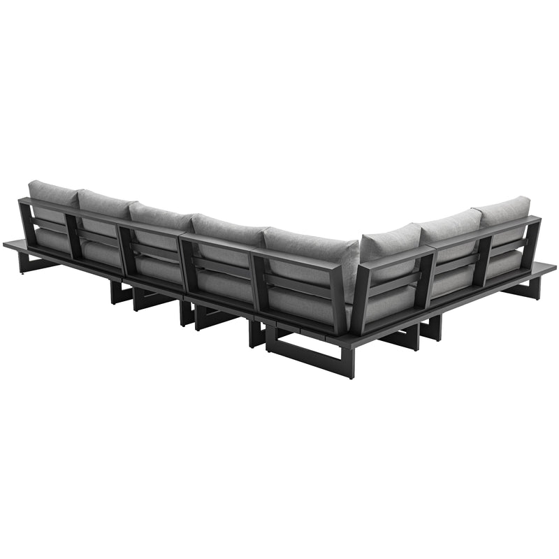 Meridian Maldives Grey Water Resistant Fabric Outdoor Patio Modular Sectional IMAGE 3