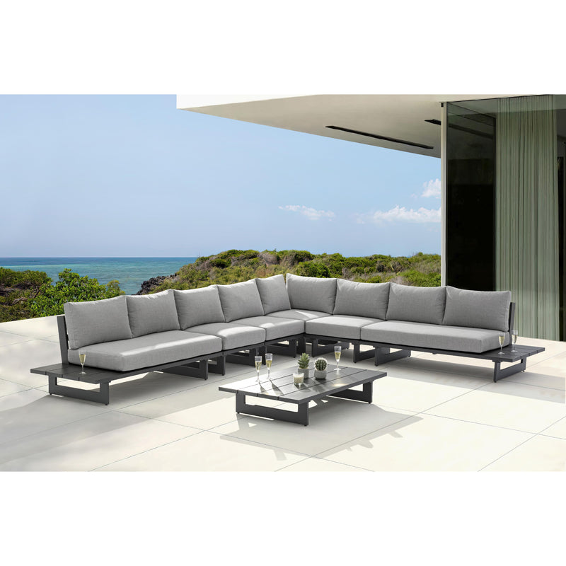 Meridian Maldives Grey Water Resistant Fabric Outdoor Patio Modular Sectional IMAGE 2