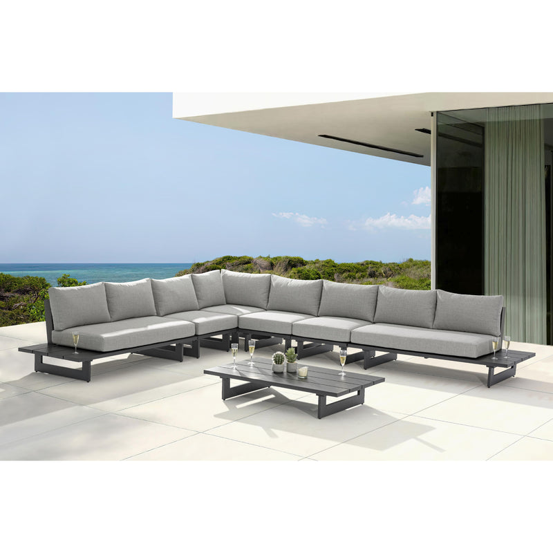Meridian Maldives Grey Water Resistant Fabric Outdoor Patio Modular Sectional IMAGE 2