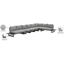 Meridian Maldives Grey Water Resistant Fabric Outdoor Patio Modular Sectional IMAGE 11