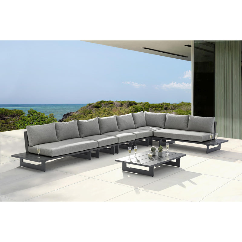 Meridian Maldives Grey Water Resistant Fabric Outdoor Patio Modular Sectional IMAGE 2