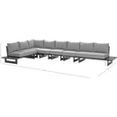 Meridian Maldives Grey Water Resistant Fabric Outdoor Patio Modular Sectional IMAGE 10
