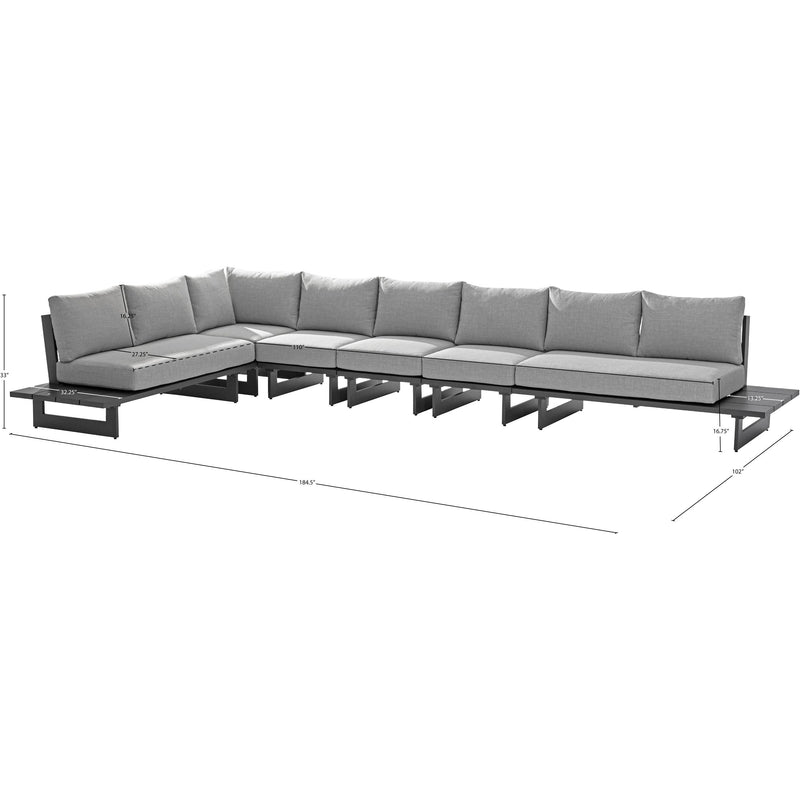 Meridian Maldives Grey Water Resistant Fabric Outdoor Patio Modular Sectional IMAGE 10