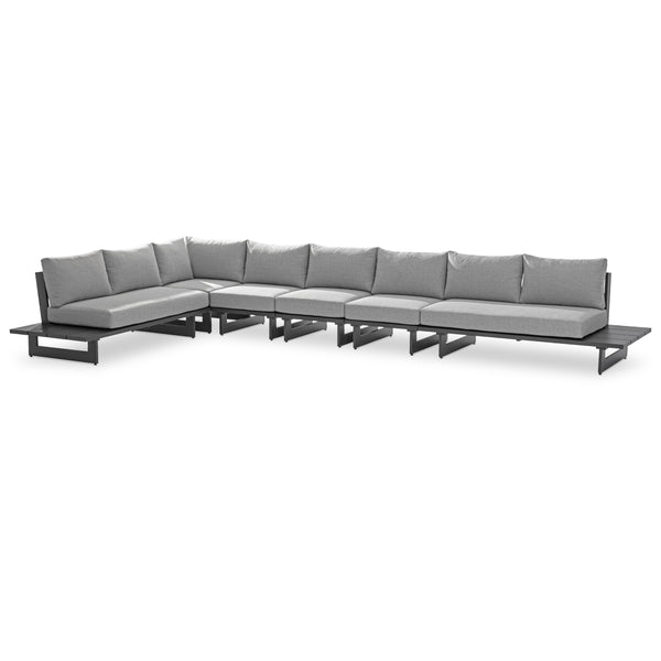 Meridian Maldives Grey Water Resistant Fabric Outdoor Patio Modular Sectional IMAGE 1