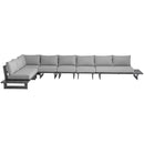 Meridian Maldives Grey Water Resistant Fabric Outdoor Patio Modular Sectional IMAGE 5