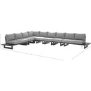Meridian Maldives Grey Water Resistant Fabric Outdoor Patio Modular Sectional IMAGE 10