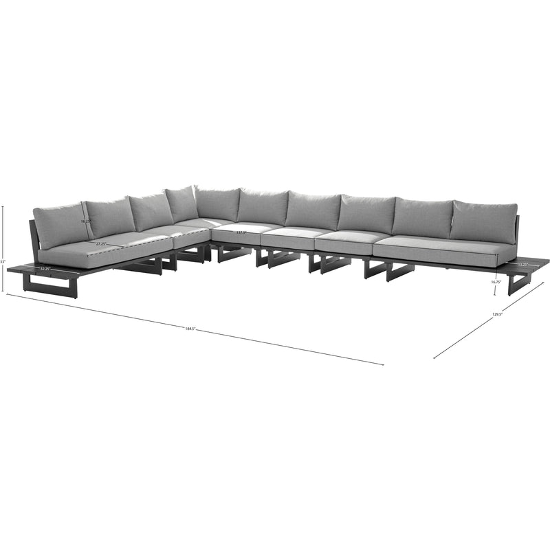 Meridian Maldives Grey Water Resistant Fabric Outdoor Patio Modular Sectional IMAGE 10
