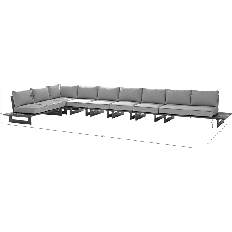 Meridian Maldives Grey Water Resistant Fabric Outdoor Patio Modular Sectional IMAGE 10