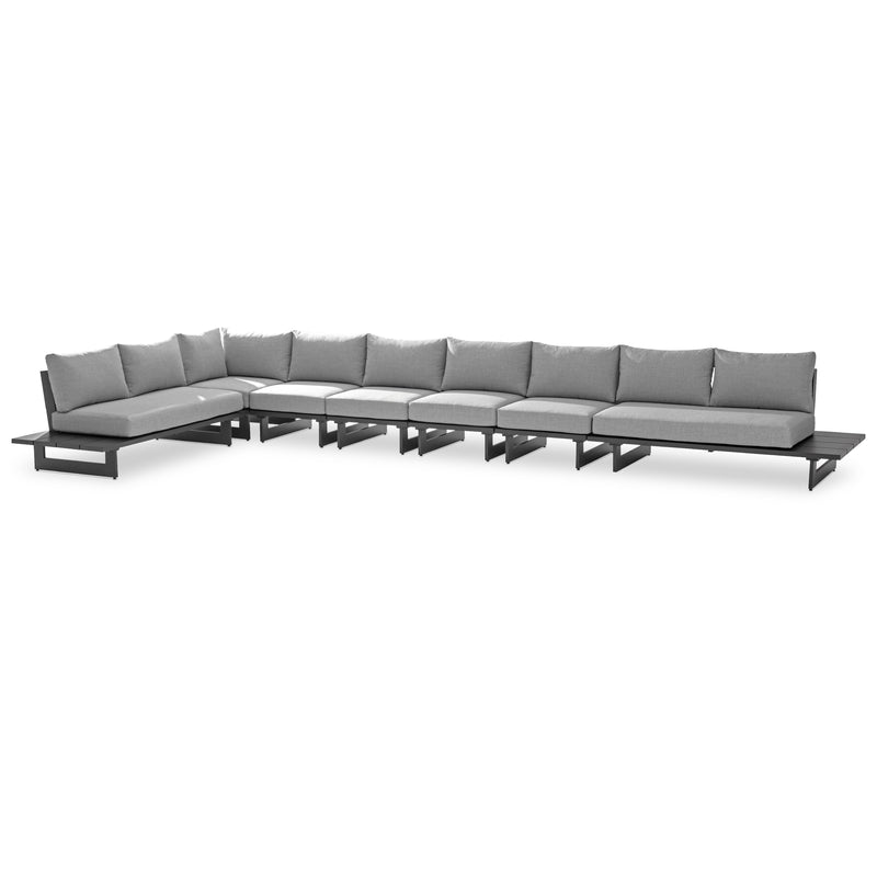 Meridian Maldives Grey Water Resistant Fabric Outdoor Patio Modular Sectional IMAGE 1