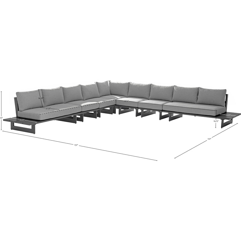 Meridian Maldives Grey Water Resistant Fabric Outdoor Patio Modular Sectional IMAGE 10