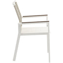 Meridian Maldives Beige Rope Fabric Outdoor Patio Dining Arm Chair IMAGE 5