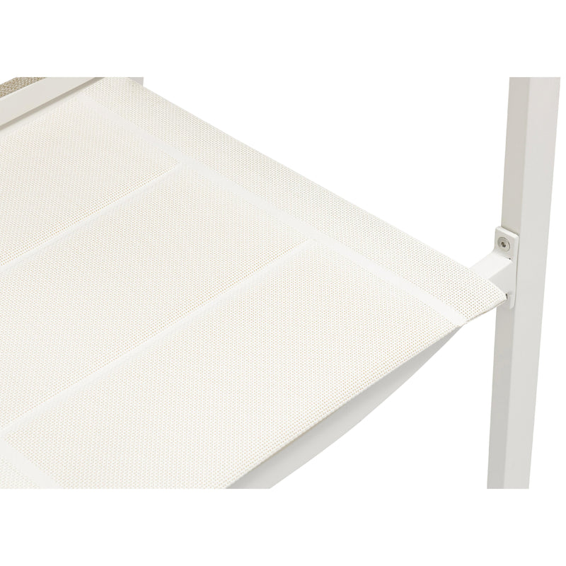 Meridian Maldives Beige Rope Fabric Outdoor Patio Dining Arm Chair IMAGE 7