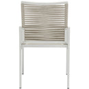 Meridian Maldives Beige Rope Fabric Outdoor Patio Dining Side Chair IMAGE 2