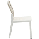 Meridian Maldives Beige Rope Fabric Outdoor Patio Dining Side Chair IMAGE 5