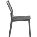 Meridian Maldives Grey Rope Fabric Outdoor Patio Dining Side Chair IMAGE 5