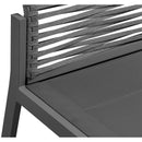 Meridian Maldives Grey Rope Fabric Outdoor Patio Dining Side Chair IMAGE 6