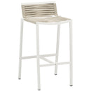Meridian Maldives Cream Rope Fabric Outdoor Patio Barstool IMAGE 3