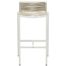 Meridian Maldives Cream Rope Fabric Outdoor Patio Barstool IMAGE 4