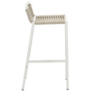 Meridian Maldives Cream Rope Fabric Outdoor Patio Barstool IMAGE 5
