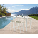 Meridian Maldives Cream Rope Fabric Outdoor Patio Barstool IMAGE 9