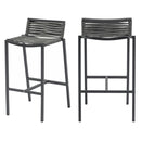 Meridian Maldives Grey Rope Fabric Outdoor Patio Barstool IMAGE 10