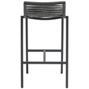 Meridian Maldives Grey Rope Fabric Outdoor Patio Barstool IMAGE 2