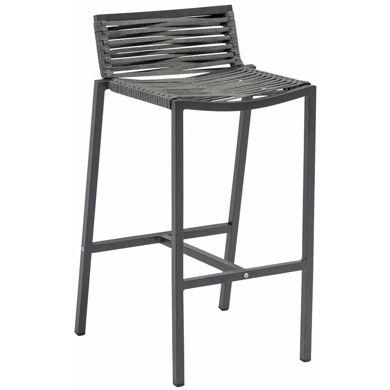 Meridian Maldives Grey Rope Fabric Outdoor Patio Barstool IMAGE 3