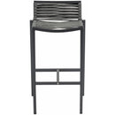 Meridian Maldives Grey Rope Fabric Outdoor Patio Barstool IMAGE 4
