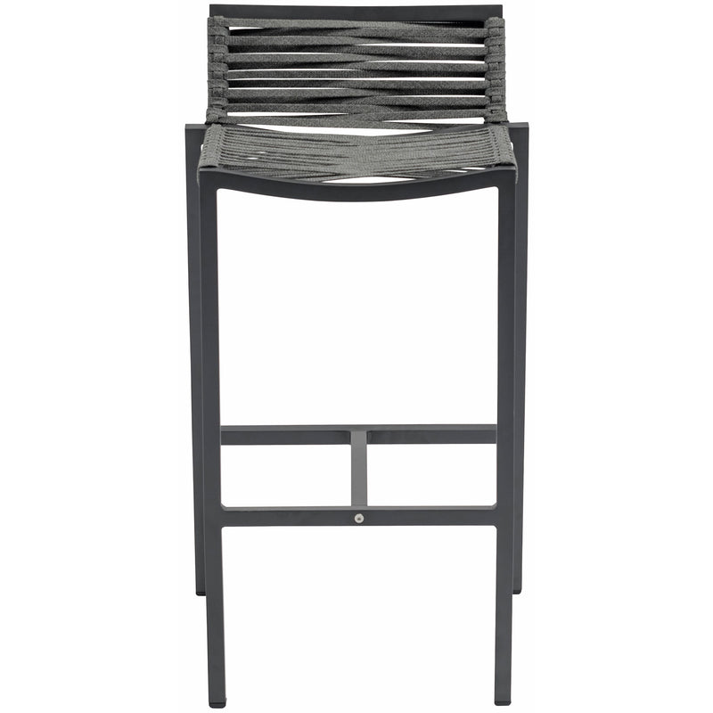 Meridian Maldives Grey Rope Fabric Outdoor Patio Barstool IMAGE 4