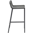 Meridian Maldives Grey Rope Fabric Outdoor Patio Barstool IMAGE 5