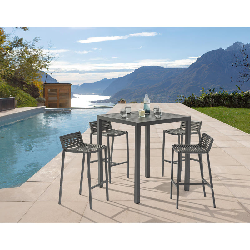 Meridian Maldives Grey Rope Fabric Outdoor Patio Barstool IMAGE 8