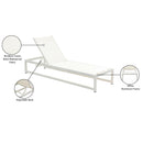 Meridian Maldives Cream Mesh Water Resistant Fabric Outdoor Patio Adjustable Sun Chaise Lounge Chair IMAGE 14