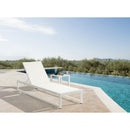 Meridian Maldives Cream Mesh Water Resistant Fabric Outdoor Patio Adjustable Sun Chaise Lounge Chair IMAGE 2