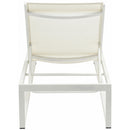 Meridian Maldives Cream Mesh Water Resistant Fabric Outdoor Patio Adjustable Sun Chaise Lounge Chair IMAGE 4
