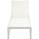 Meridian Maldives Cream Mesh Water Resistant Fabric Outdoor Patio Adjustable Sun Chaise Lounge Chair IMAGE 6