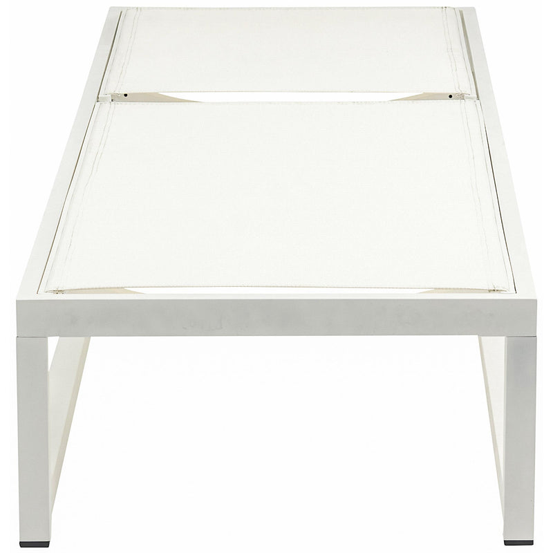 Meridian Maldives Cream Mesh Water Resistant Fabric Outdoor Patio Adjustable Sun Chaise Lounge Chair IMAGE 7