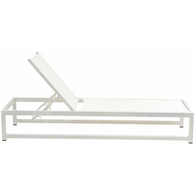Meridian Maldives Cream Mesh Water Resistant Fabric Outdoor Patio Adjustable Sun Chaise Lounge Chair IMAGE 8