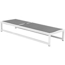 Meridian Maldives Grey Mesh Water Resistant Fabric Outdoor Patio Adjustable Sun Chaise Lounge Chair IMAGE 3