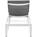 Meridian Maldives Grey Mesh Water Resistant Fabric Outdoor Patio Adjustable Sun Chaise Lounge Chair IMAGE 4