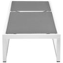 Meridian Maldives Grey Mesh Water Resistant Fabric Outdoor Patio Adjustable Sun Chaise Lounge Chair IMAGE 7