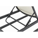 Meridian Maldives Cream Mesh Water Resistant Fabric Outdoor Patio Adjustable Sun Chaise Lounge Chair IMAGE 10