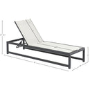 Meridian Maldives Cream Mesh Water Resistant Fabric Outdoor Patio Adjustable Sun Chaise Lounge Chair IMAGE 13