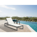 Meridian Maldives Cream Mesh Water Resistant Fabric Outdoor Patio Adjustable Sun Chaise Lounge Chair IMAGE 2