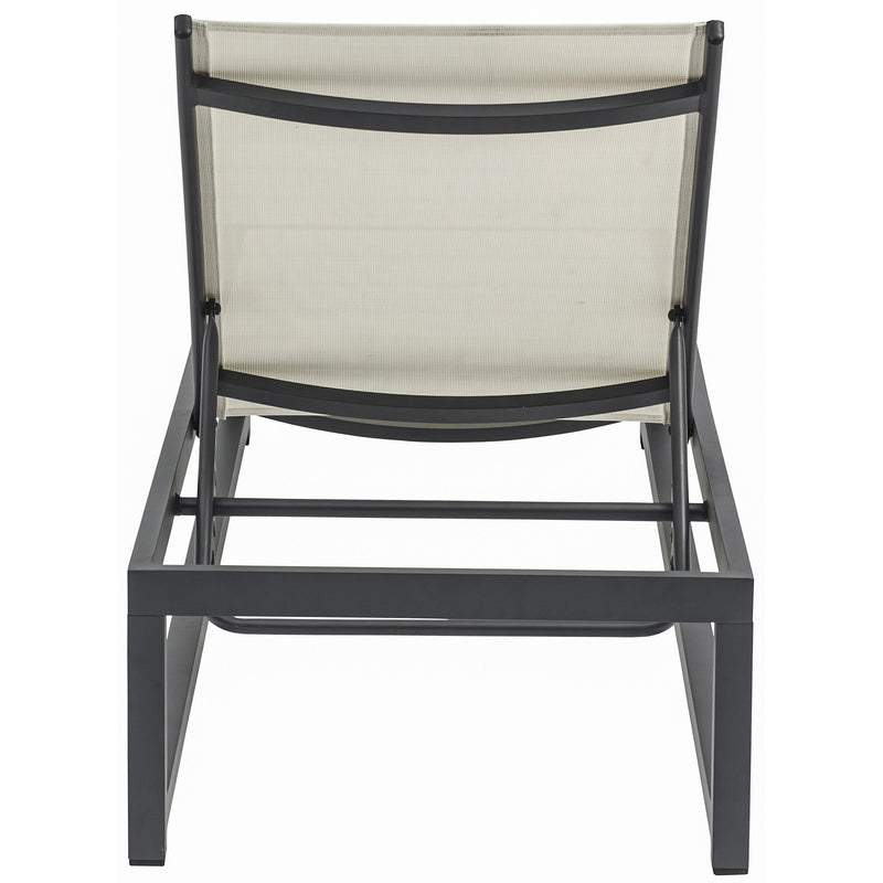 Meridian Maldives Cream Mesh Water Resistant Fabric Outdoor Patio Adjustable Sun Chaise Lounge Chair IMAGE 4