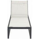 Meridian Maldives Cream Mesh Water Resistant Fabric Outdoor Patio Adjustable Sun Chaise Lounge Chair IMAGE 6