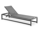 Meridian Maldives Grey Mesh Water Resistant Fabric Outdoor Patio Adjustable Sun Chaise Lounge Chair IMAGE 1