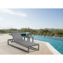 Meridian Maldives Grey Mesh Water Resistant Fabric Outdoor Patio Adjustable Sun Chaise Lounge Chair IMAGE 2