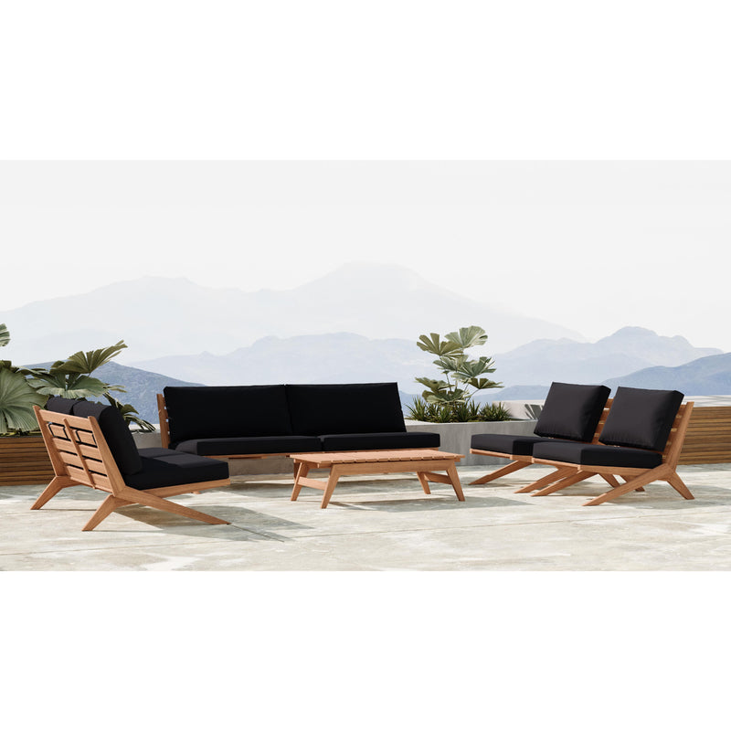 Meridian Tahiti Black Water Resistant Fabric Outdoor Loveseat IMAGE 10