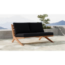 Meridian Tahiti Black Water Resistant Fabric Outdoor Loveseat IMAGE 2
