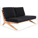 Meridian Tahiti Black Water Resistant Fabric Outdoor Loveseat IMAGE 8